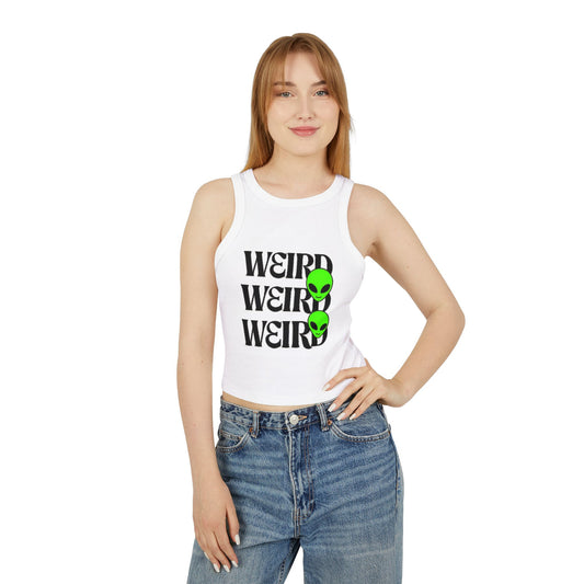 Alien Vibes Women's Tank Top | Quirky Crop Top | Streetwear Style | Casual Summer Wear | Gift for Science Fiction Lovers