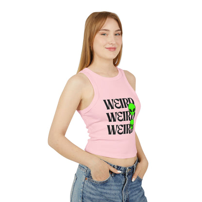 Alien Vibes Women's Tank Top | Quirky Crop Top | Streetwear Style | Casual Summer Wear | Gift for Science Fiction Lovers
