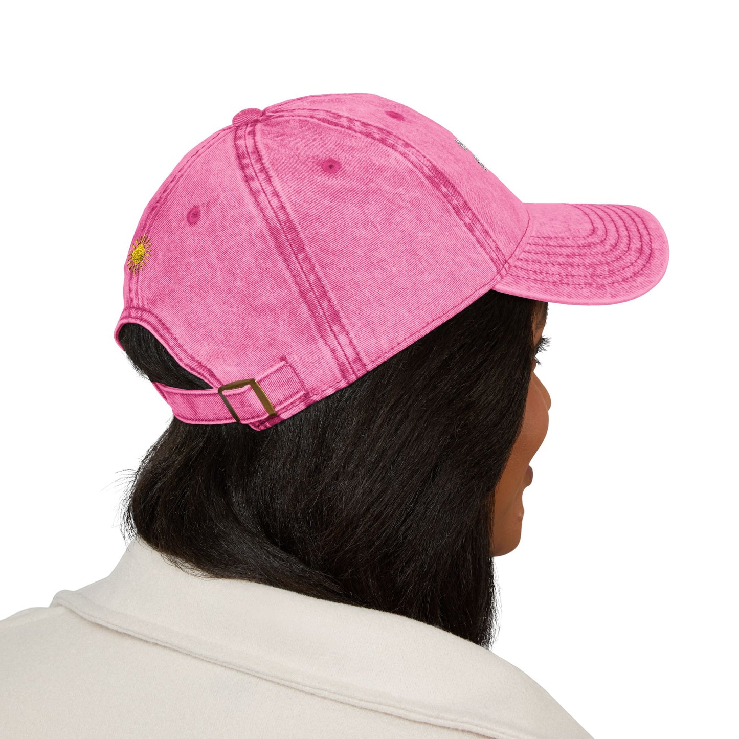 Embroidered Vintage Cap, 'In My Goddess Era' Phrase with Sun Design