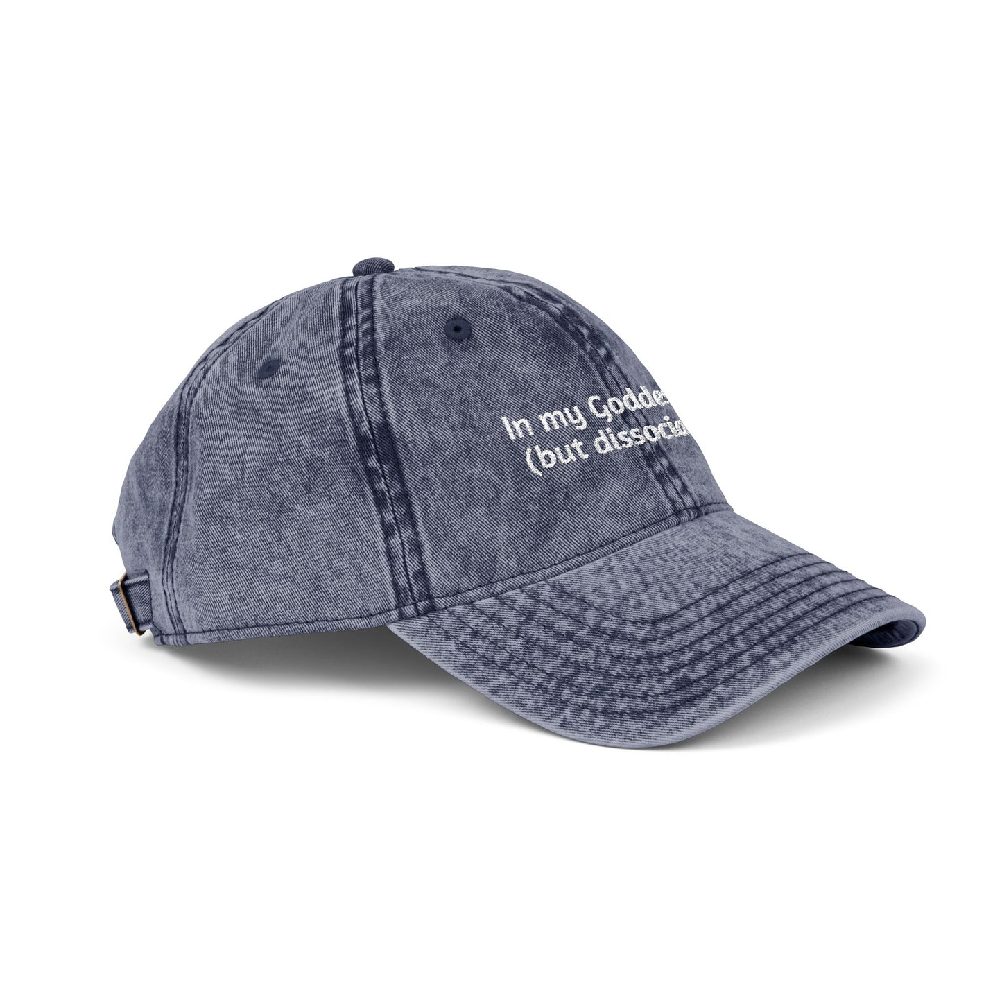 Embroidered Vintage Cap, 'In My Goddess Era' Phrase with Sun Design