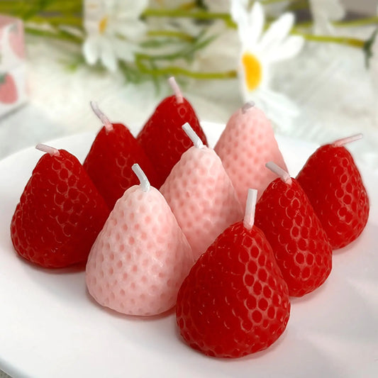 Strawberry Candles (6 Red and 3 Pink 3 Inch)