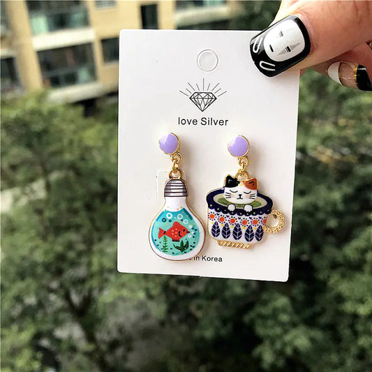 925 Silver Cat Lover Series Earrings