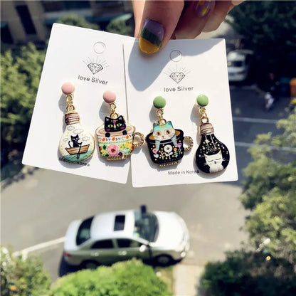 925 Silver Cat Lover Series Earrings