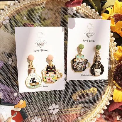 925 Silver Cat Lover Series Earrings