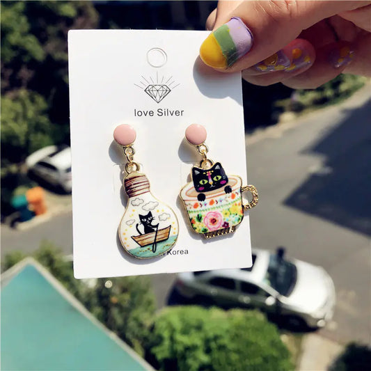 925 Silver Cat Lover Series Earrings