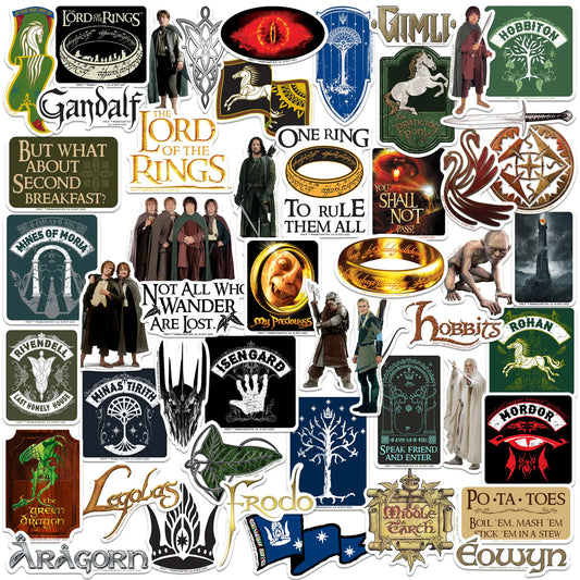 The Lord of The Rings 50ct Vinyl Large Deluxe Stickers Variety Pack