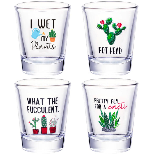 4 Pieces Plant Succulent Cactus Shot Glasses